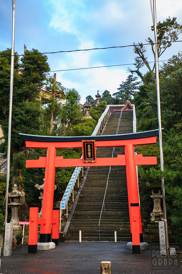 久留米高良大社夕照夜景