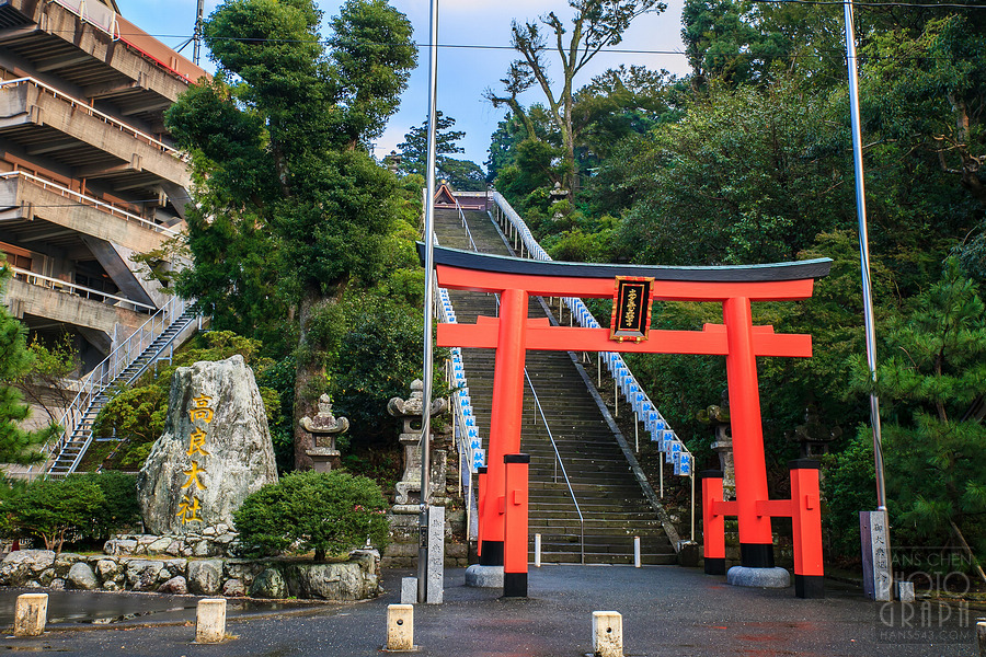 久留米高良大社夕照夜景