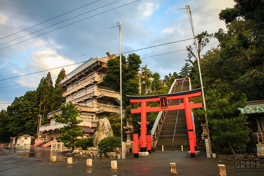 久留米高良大社夕照夜景