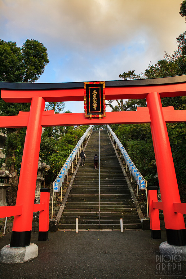 久留米高良大社夕照夜景
