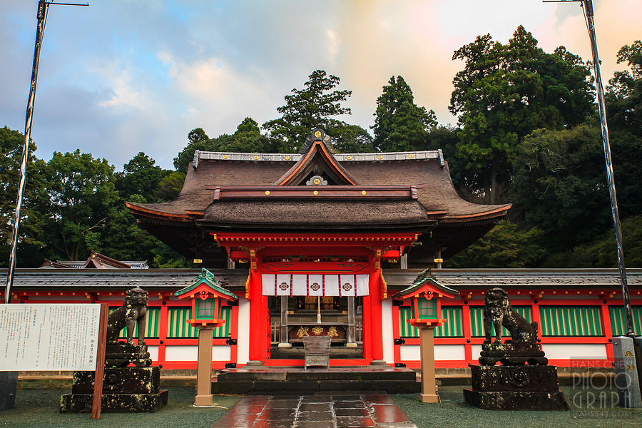 久留米高良大社夕照夜景