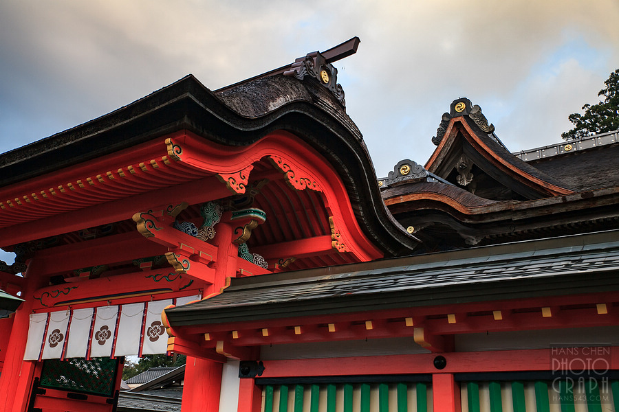 久留米高良大社夕照夜景