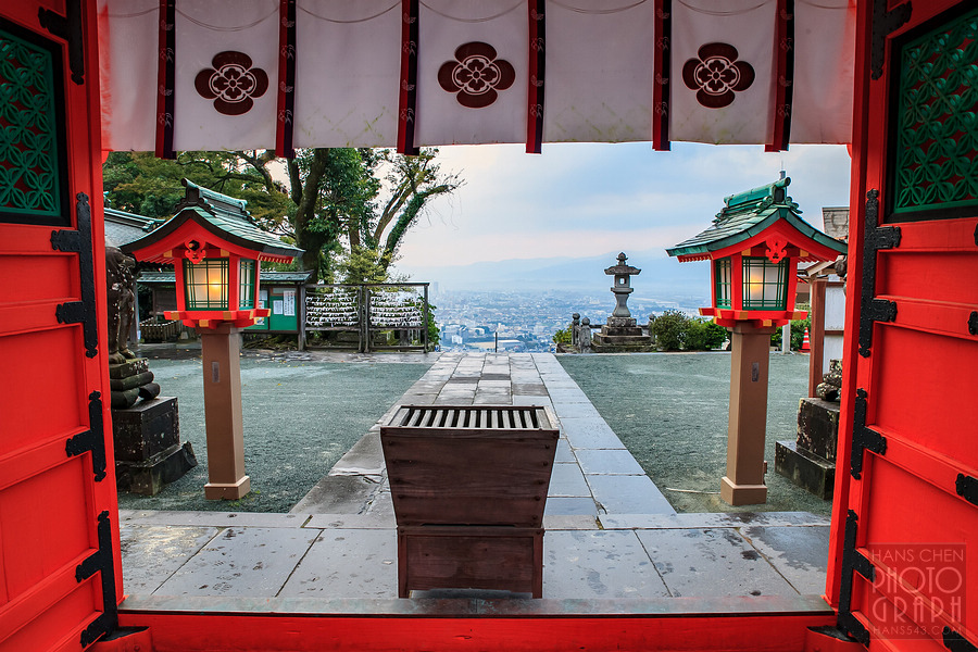 久留米高良大社夕照夜景