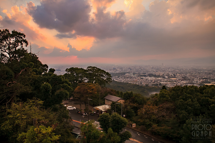 久留米高良大社夕照夜景