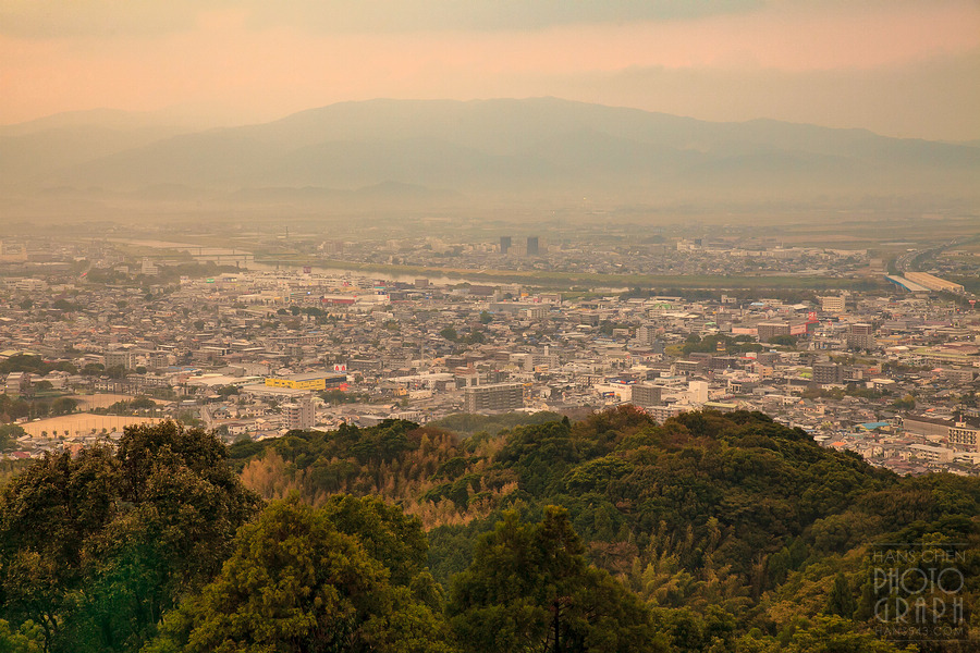 久留米高良大社夕照夜景
