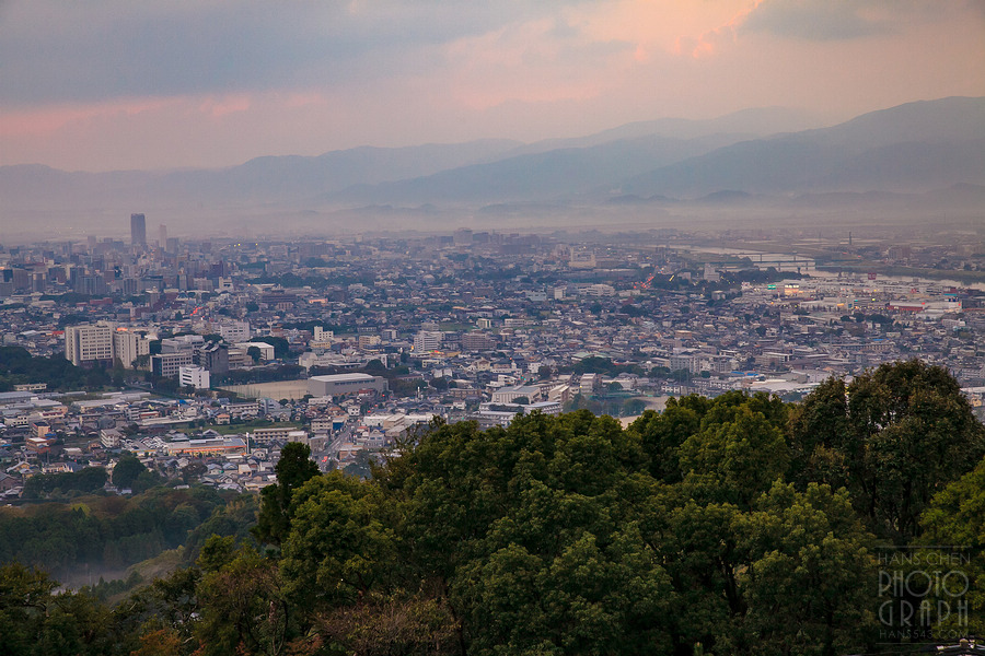 久留米高良大社夕照夜景