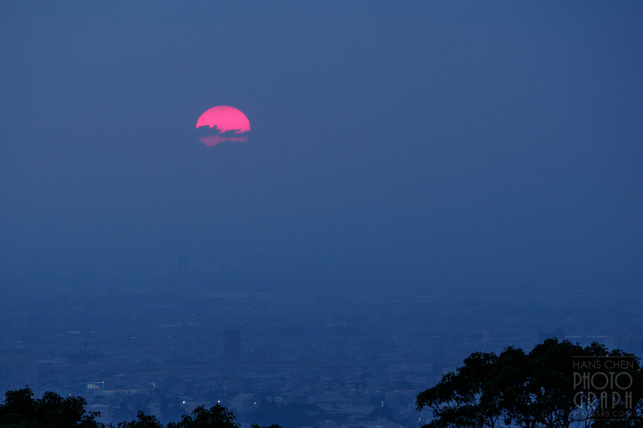 久留米高良大社夕照夜景