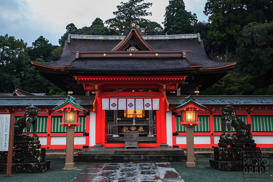 久留米高良大社夕照夜景