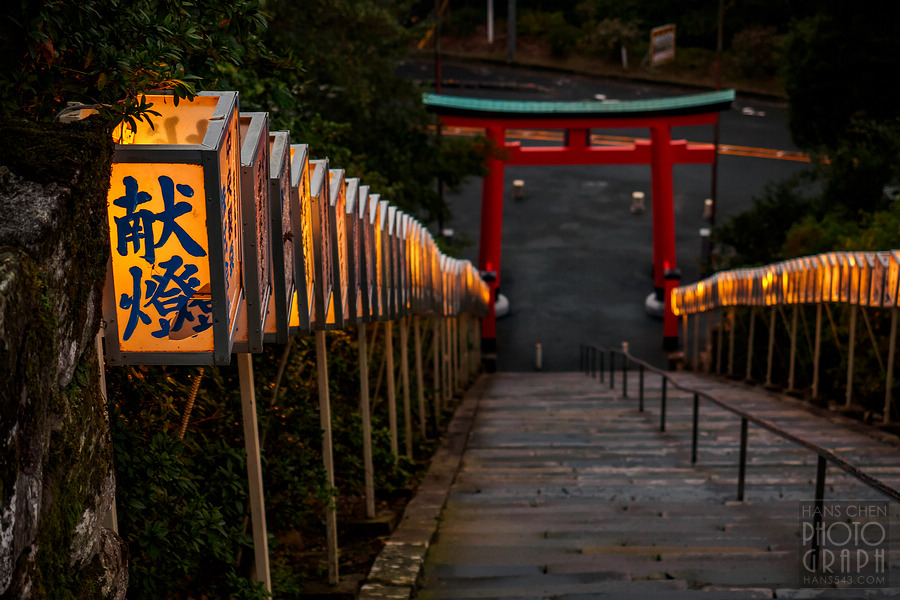 久留米高良大社夕照夜景