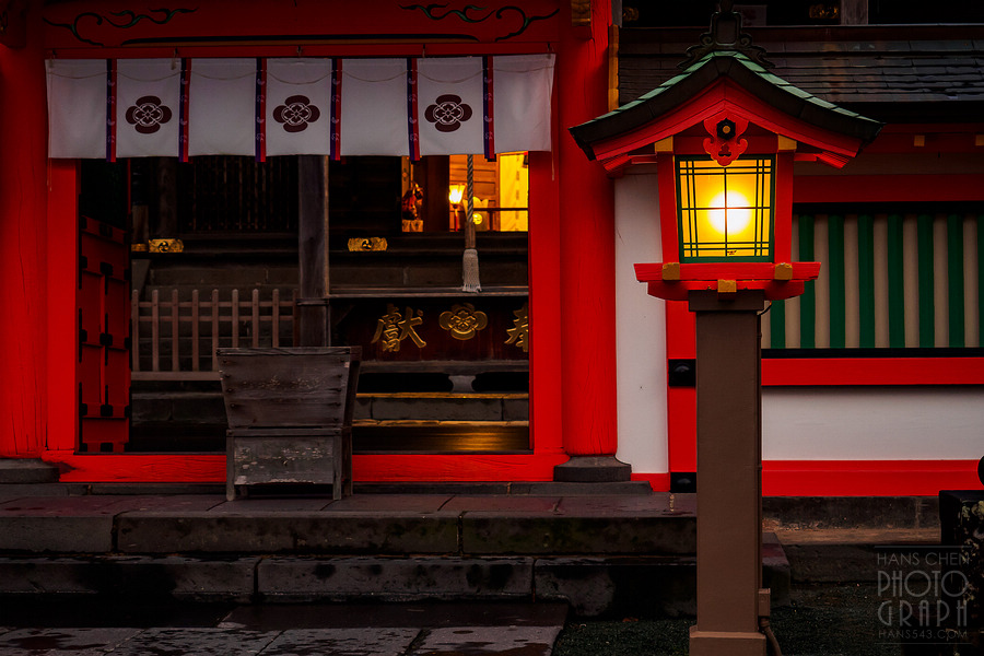 久留米高良大社夕照夜景