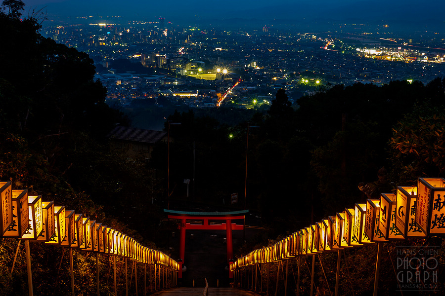 久留米高良大社夕照夜景