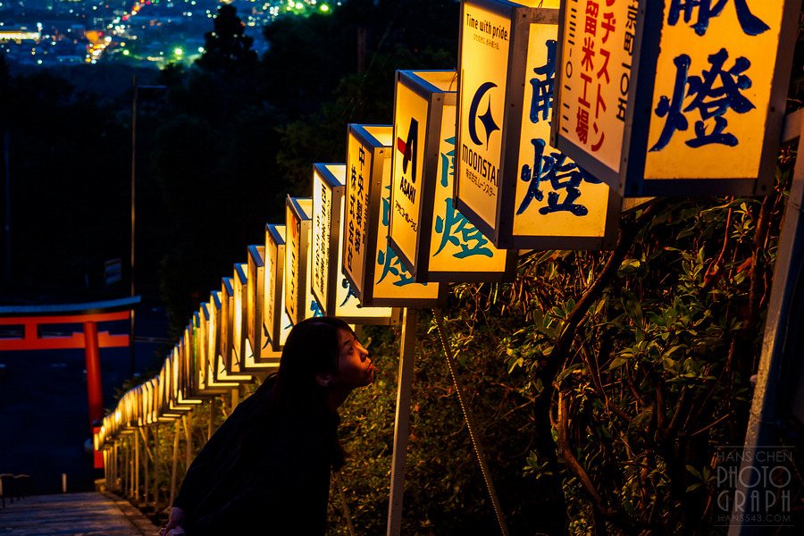 久留米高良大社夕照夜景