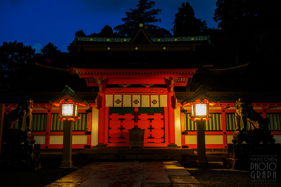 久留米高良大社夕照夜景