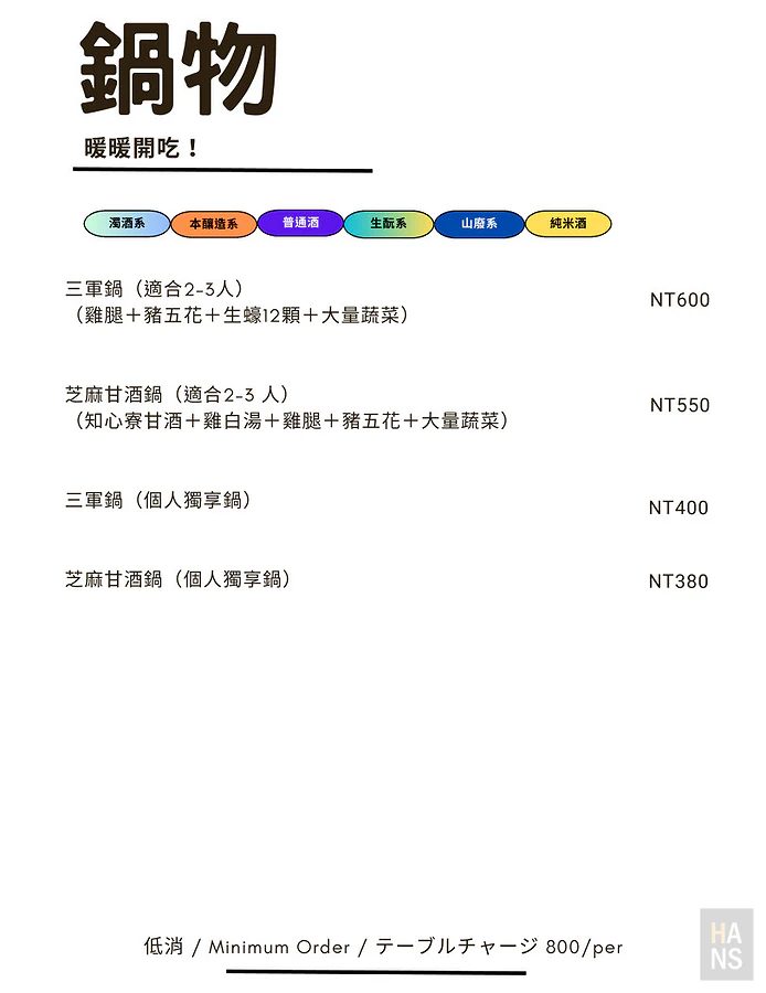 知心寮 菜單 Menu