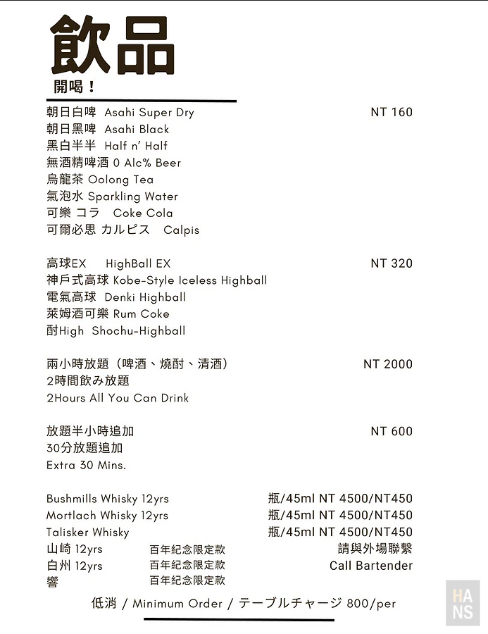 知心寮 菜單 Menu