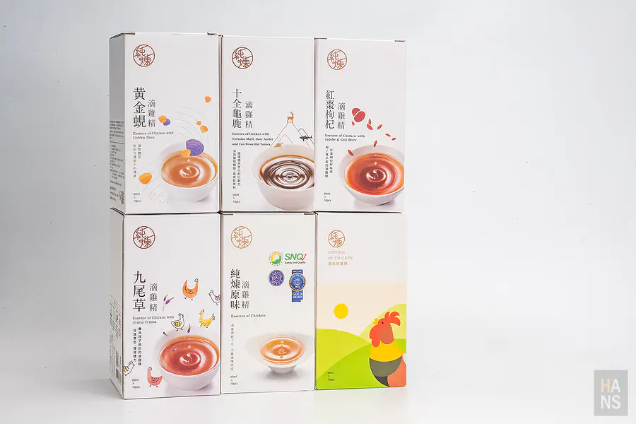 純煉滴雞精 全系列六款盒裝堆疊