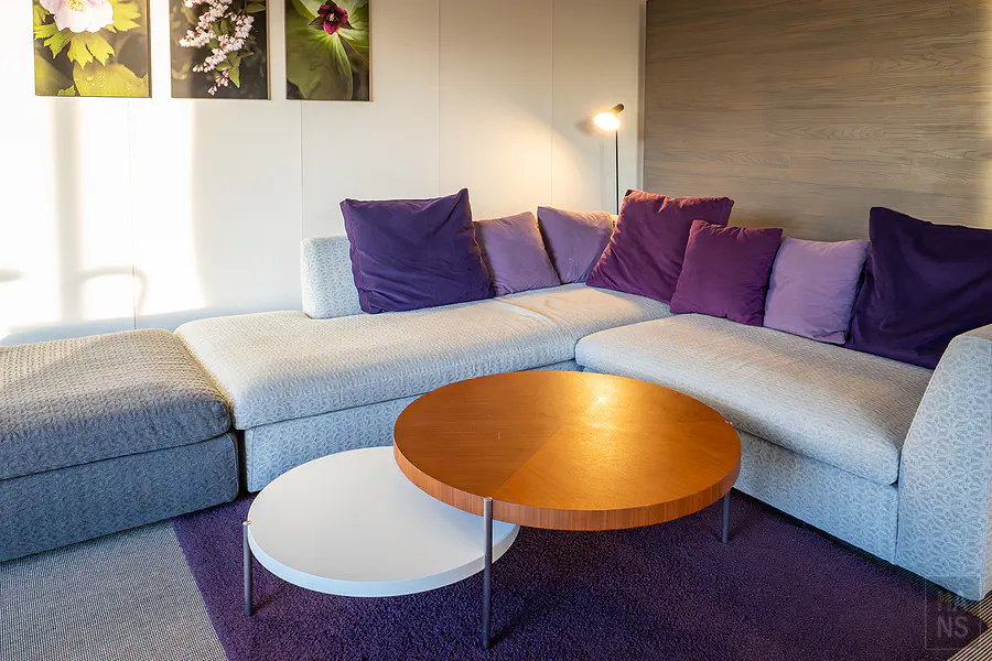 RISONARE設計套房客廳的沙發與窗景