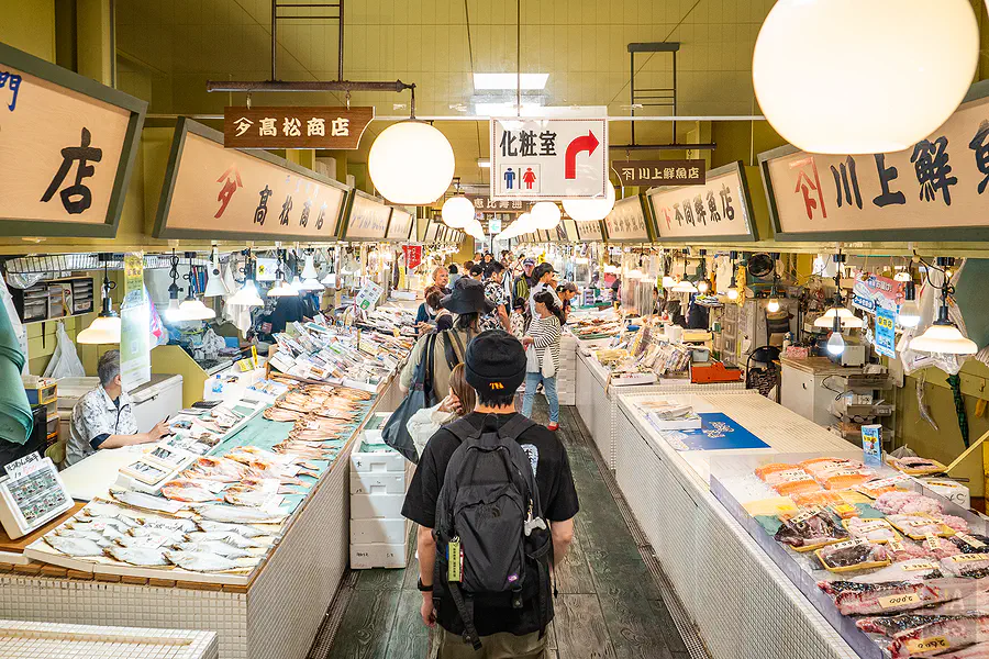 函館自由市場 內部