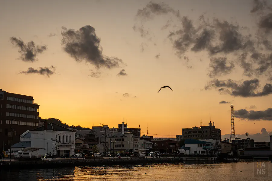 函館港灣 日落黃昏
