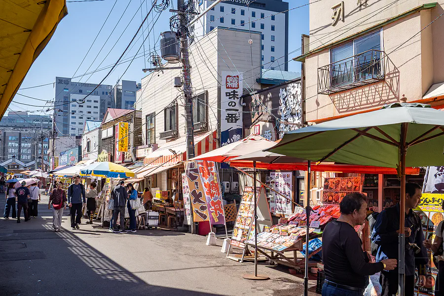 函館朝市 戶外街道攤販