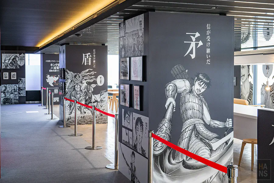 王者天下特展內展示的大將軍信與羌瘣帥氣立柱