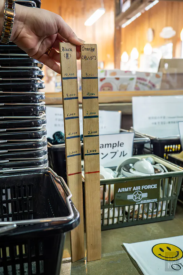 測量區標示著不同超出高度的加價說明