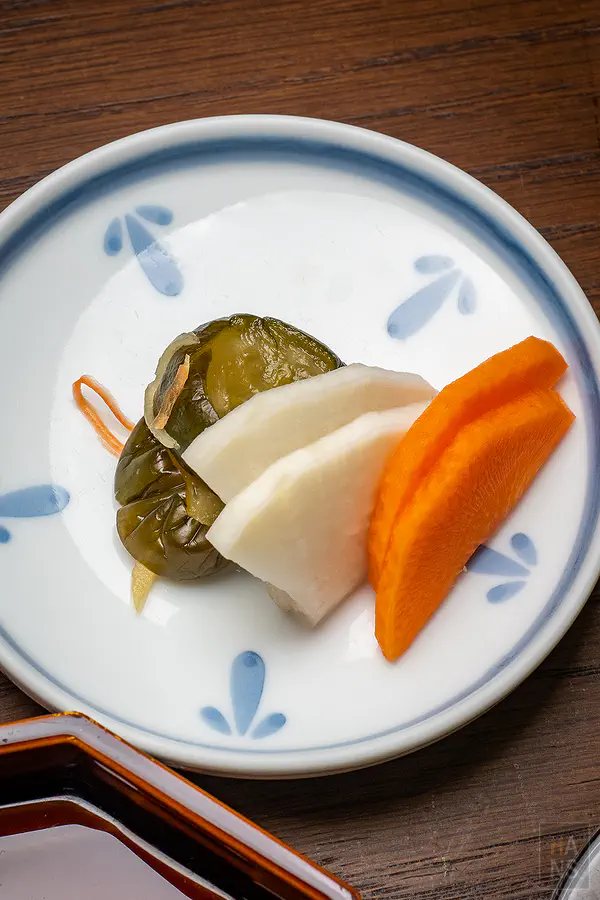 懷石料理中清爽解膩的嬉野瓜等日式醃菜